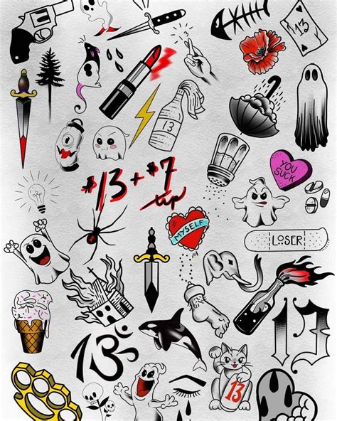 Sample Of Friday 13Th Flash Next Friday Waw Tattoo Flash Art