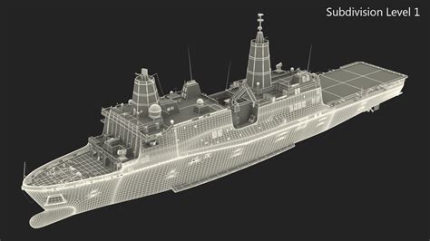 San Antonio Class Amphibious Transport Dock 3D Model 209 3Ds Blend C4d Fbx Max Ma Lxo