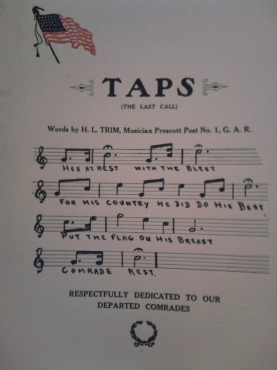 Sheet Music For Taps On Trumpet Lyrics Or Words To Taps Taps Bugler