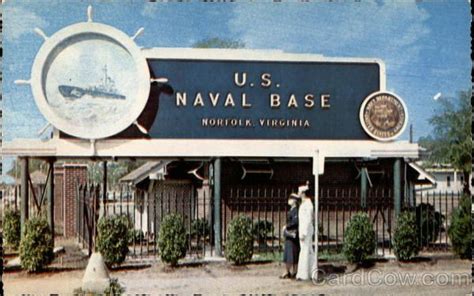 Sign At The Main Entrance To The U S Naval Base Norfolk Virginia