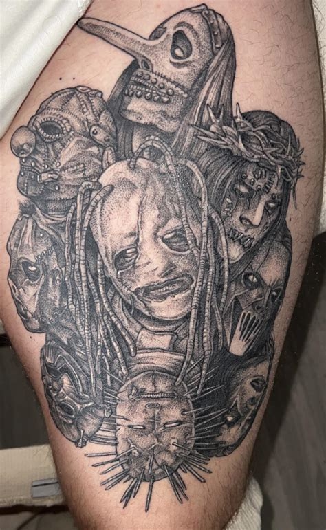 Slipknot Thigh Tattoo Done By Marko At Liquor N Ink England R Tattoos