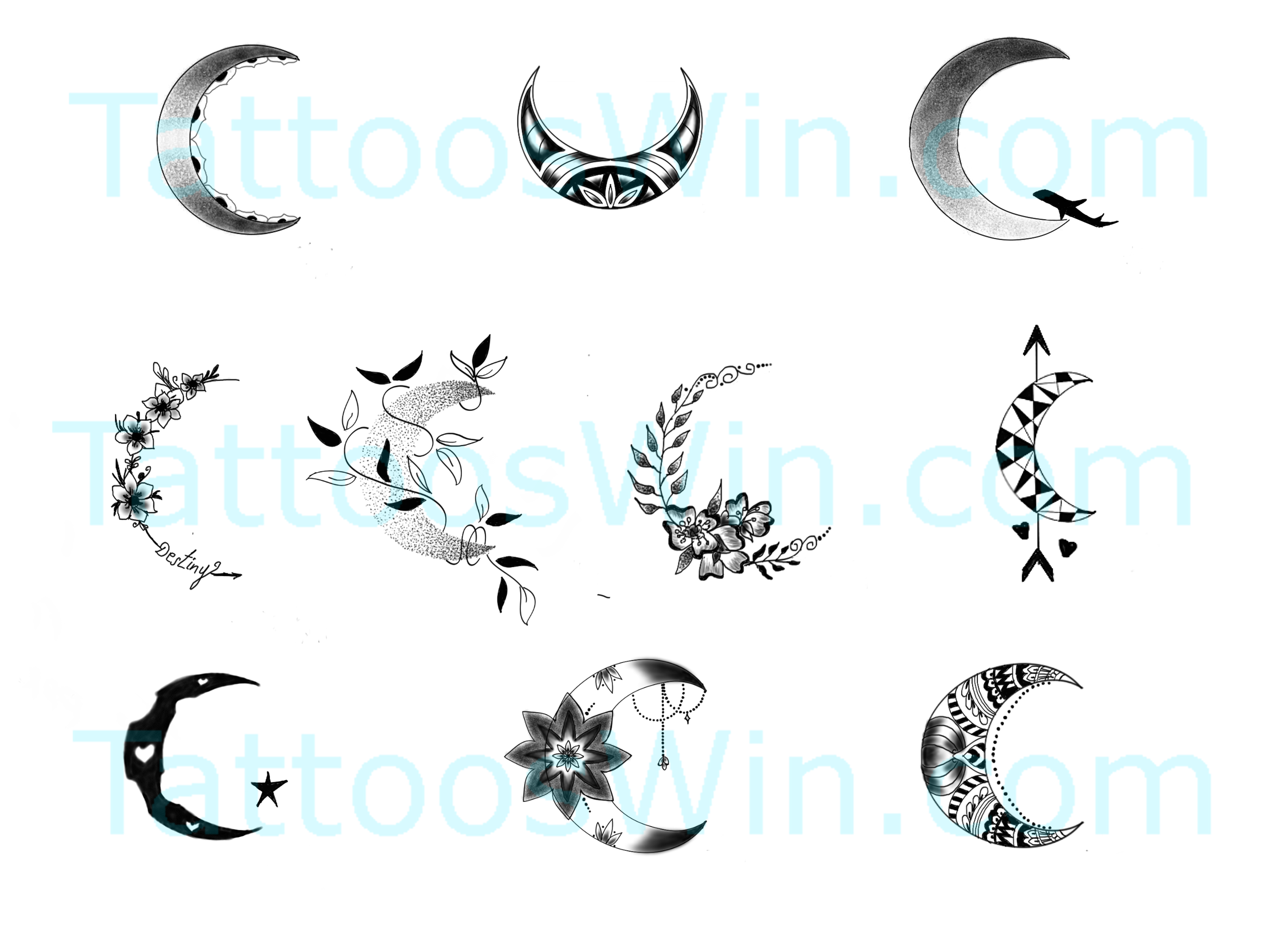 Small Crescent Moon Tattoos