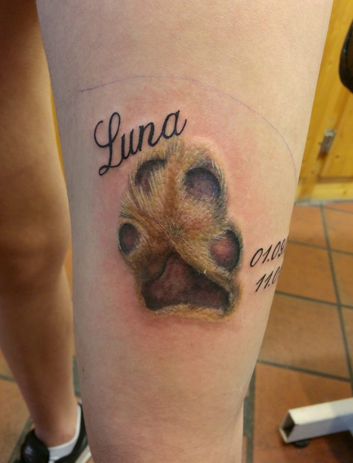 Small Dog Paw Tattoo