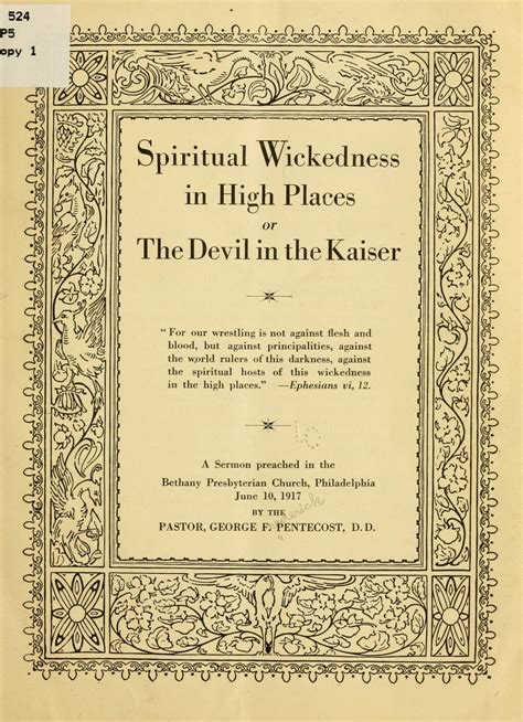 Spiritual Wickedness In High Places Library Of Congress