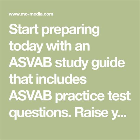 Start Preparing Today With An Asvab Study Guide That Includes Asvab