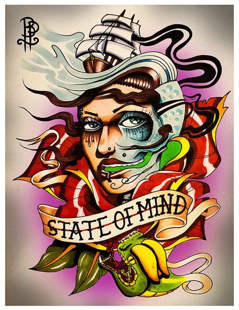 State Of Mind Tattoo Flash Print By Brokenpuppettattoo On Etsy 15 00