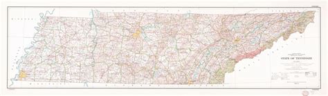 State Of Tennessee Base Map With Highways And Contours Library Of