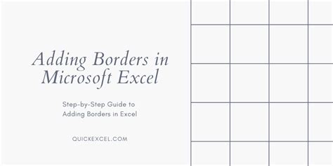 Step By Step How To Add Borders In Excel 2021 Quickexcel