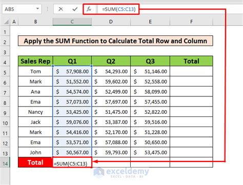 Sum Columns Or Rows With Excel S Sum Function