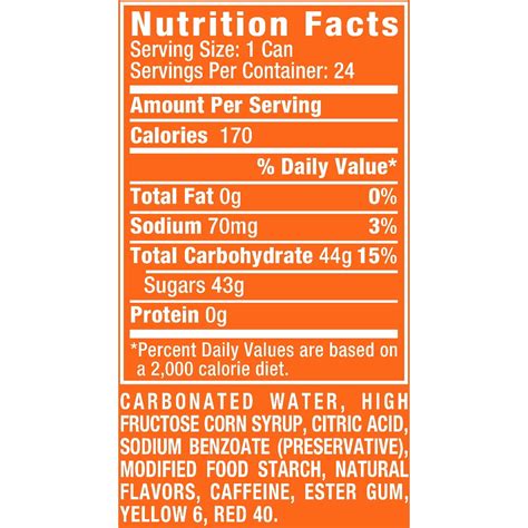 Sunkist Orange Juice Nutrition Facts Blog Dandk