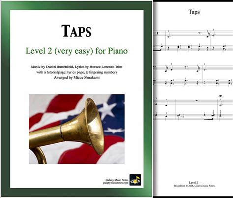 Taps Very Easy Piano Solo Sheet W Fingerings Tutorial Lyrics