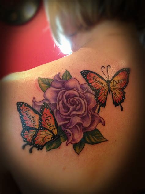 Tatoo Floral Rose And Butterfly Tattoo Butterfly Tattoos For Women