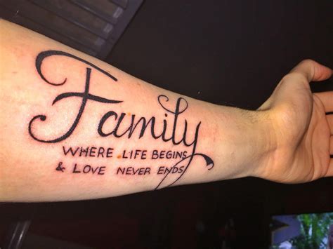 Tattoo Forearm Family Quote Love Arm Tattoosformen Family Quotes