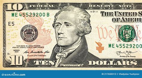 Ten Dollar Bill President Face