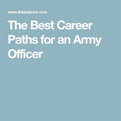 The Best Career Paths For An Army Officer