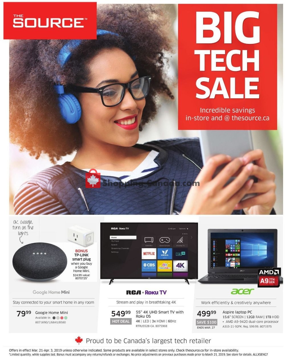 The Source Canada Flyer Big Tech Sale On March 21 April 3 2019 Shopping Canada