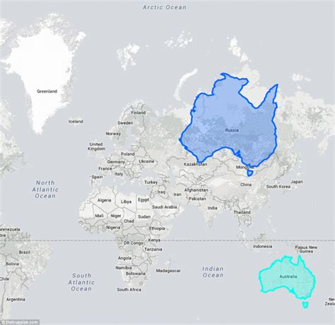 The True Size Website Shows Just How Large Countries Are Compared To Others Daily Mail Online