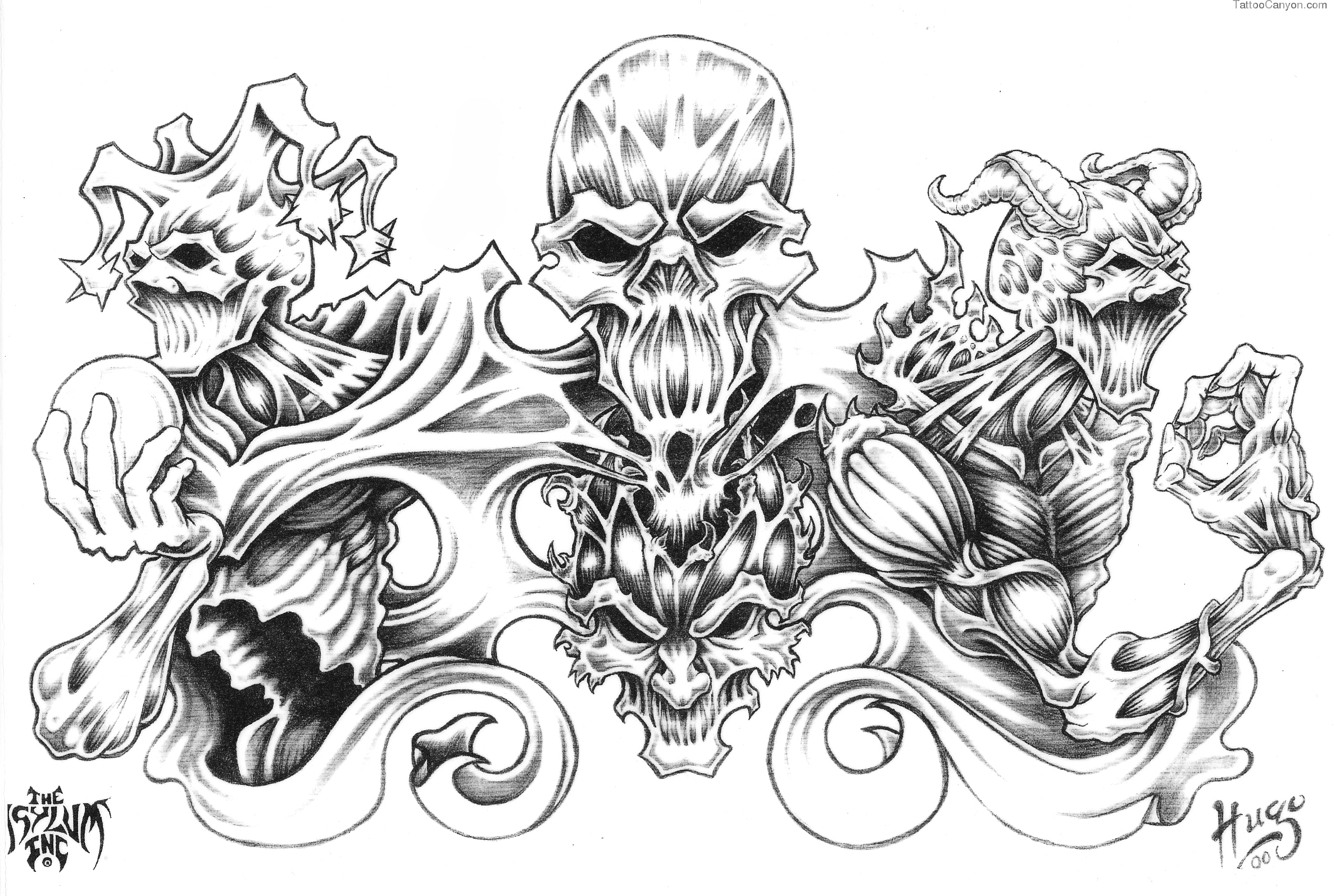 This Digital Photography Of Demon Tattoo Design Img Skulls Demons Flash