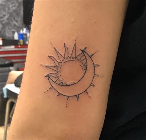 Tiny Tattoo Sun Moon Designs