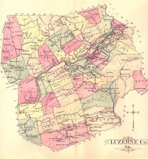 Township Map Luzerne County 1893