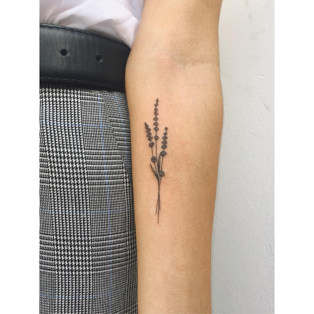 Traditional Lavender Tattoo