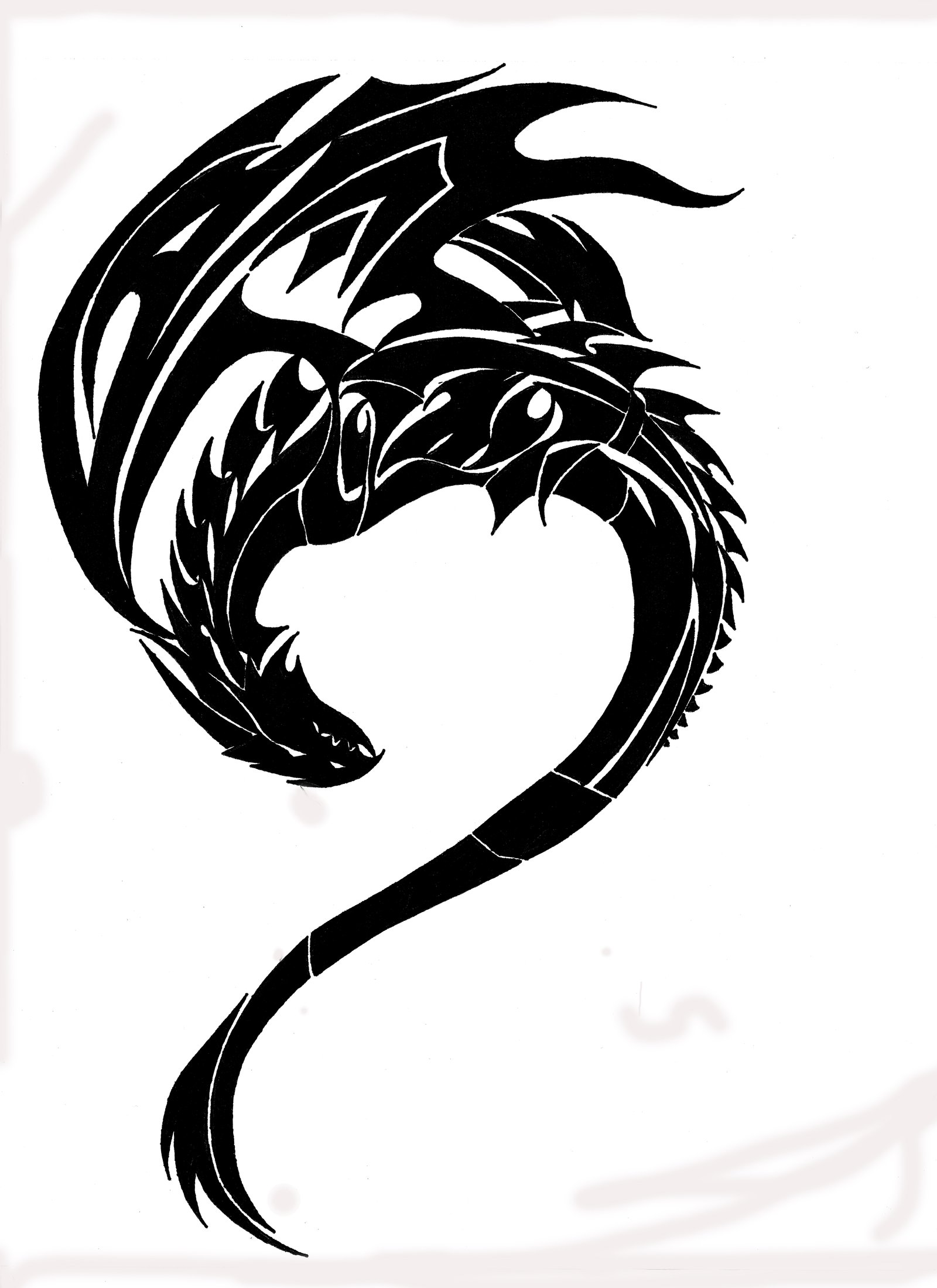 Tribal Dragon Drawing At Getdrawings Free Download