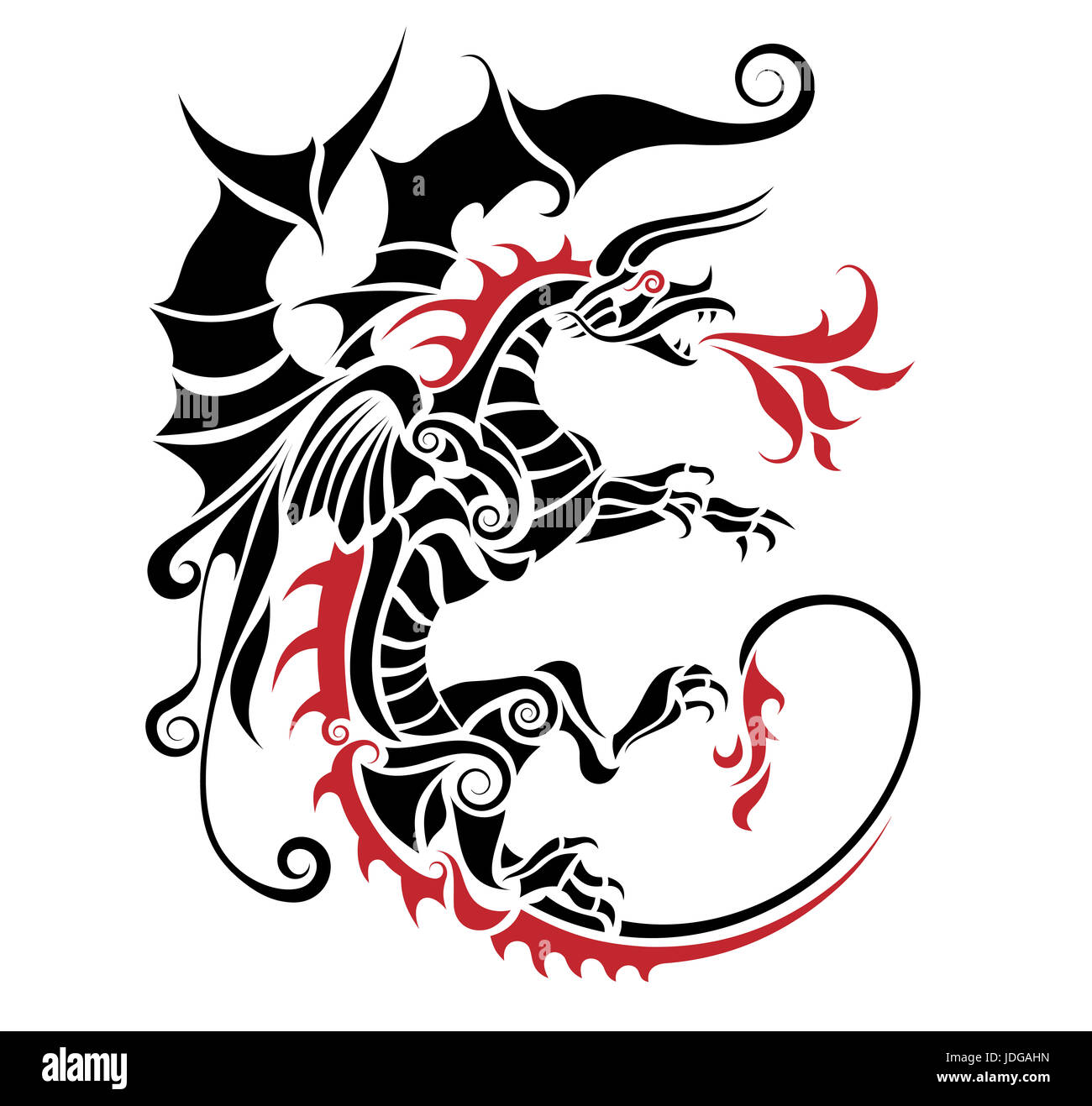 Tribal Dragon Tattoo High Resolution Stock Photography And Images Alamy