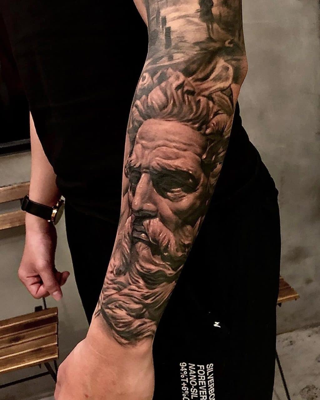 Tricep Greek Statue Tattoo Sleeve