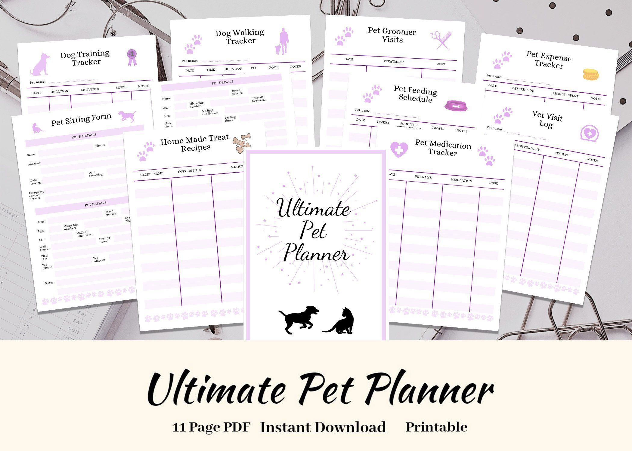 Ultimate Pet Planner Binder Insert Pet Sitting Form Etsy Pet Care