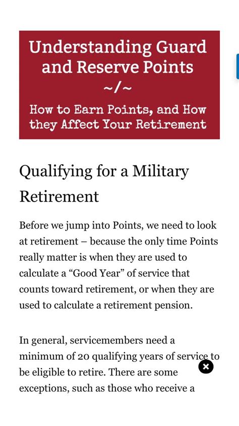 Understanding Guard And Reserve Points Retirement