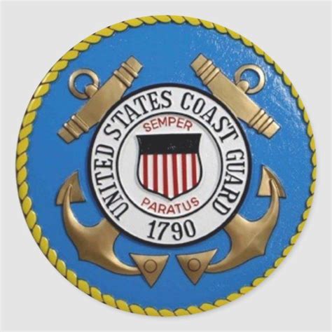 United States Coast Guard Insignia Classic Round Sticker Zazzle