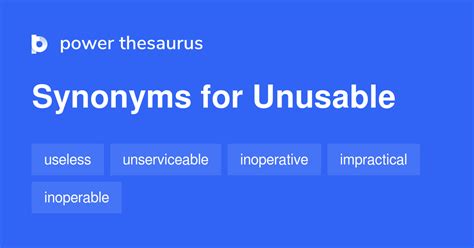 Unusable Synonyms 681 Words And Phrases For Unusable