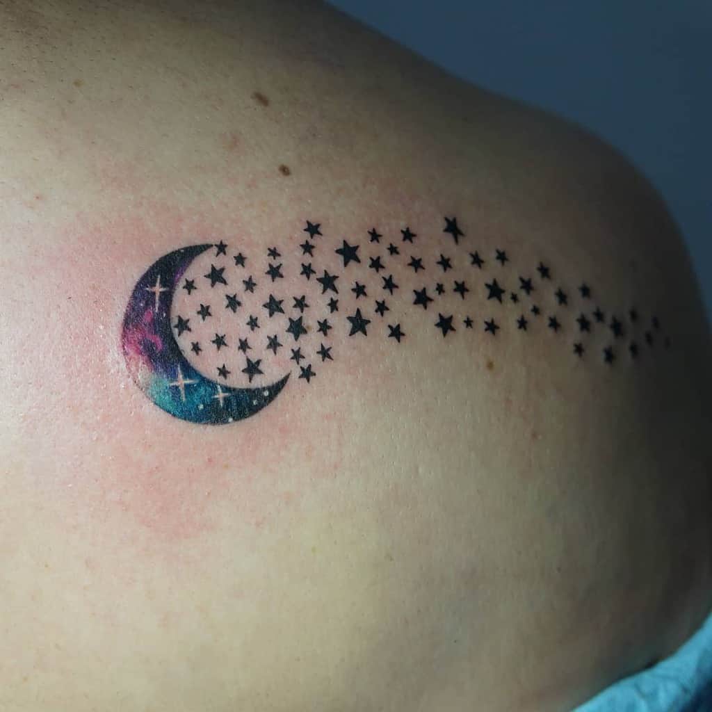 Update 91 Moon Tattoo With Stars Super Hot In Cdgdbentre