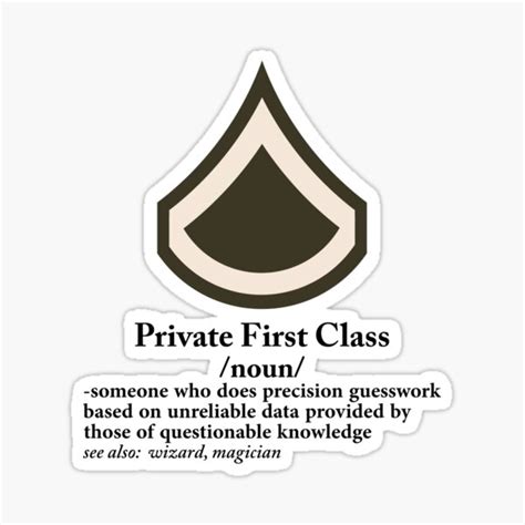 Us Army Private First Class Definition Sticker By Bonzo61 Redbubble