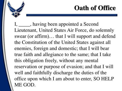 Usaf Officer Oath Procedure