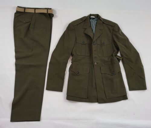 Usmc Us Marine Corps Service Uniform Lot Alpha Green Sz 42R 36L 16