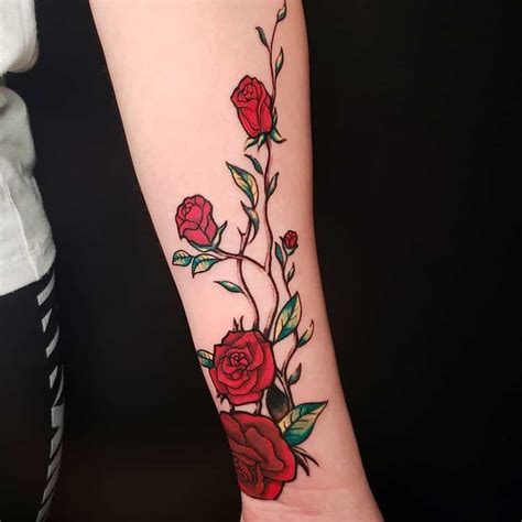 Vine Rose Tattoo Designs