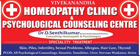 Vivekanantha Homeo Clinic Psychological Counseling Centre Chennai