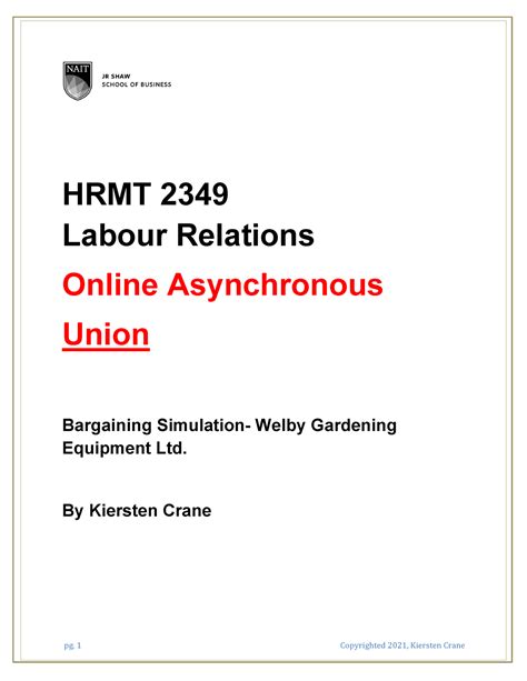 Welby Tools Bargaining Union 2 Hrmt 2349 Labour Relations Online