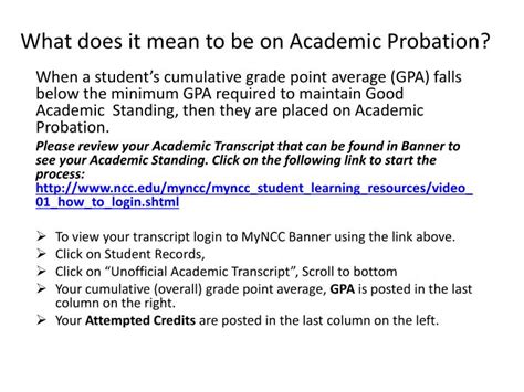 What Does Academic Probation Mean