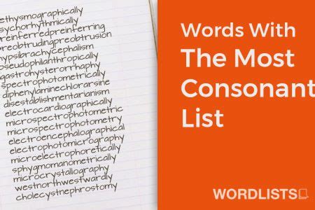 Words With The Most Consonants List